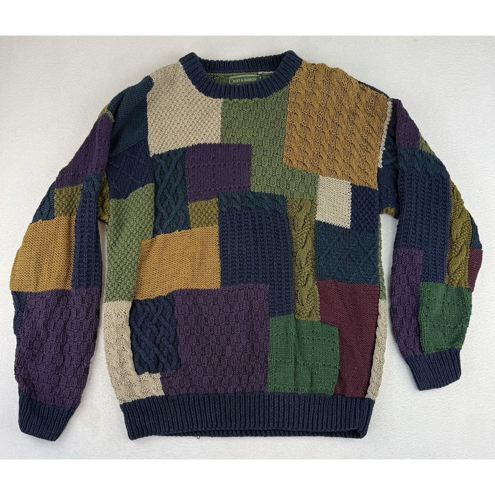Vintage Croft & Barrow‎ Sweater Mens XL Grandpa Core Geometric Knit Pullover 90s